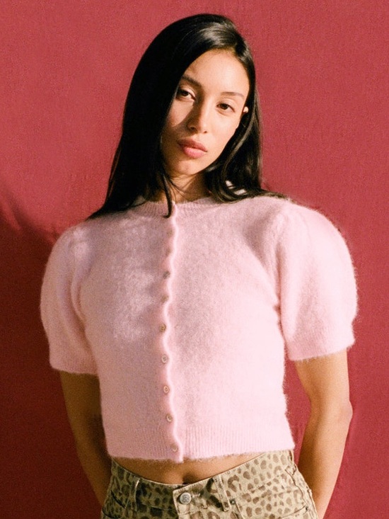 Rouje Sweaters - Rouje ABELINA Cardigan in Pale Pink FR: 36 US: 4